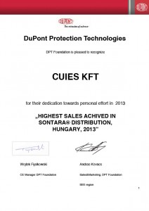 dupont elismerés 2013